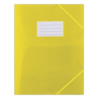 Teczka z gumką DONAU, PP, A4, 480mikr., 3-skrz., półtransparentna żółta 