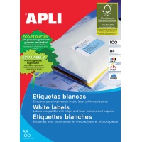 Etykiety uniwersalne APLI, 105x70mm, prostokątne, białe 100 ark. 