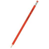 Ołówek drewniany z gumką Q-CONNECT HB, lakierowany, czerwony 