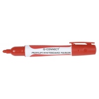 Marker do tablic Q-CONNECT Premium, gum. rękojeść, okrągły, 2-3mm (linia), czerwony