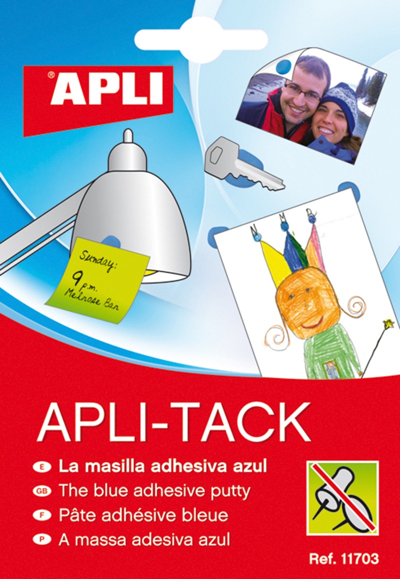 Masa mocująca APLI Apli-Tack, w bloku, 57g, niebieska