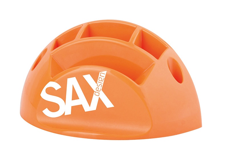 Przybornik na biurko SAX Design, z przegrodami, pomarańczowy