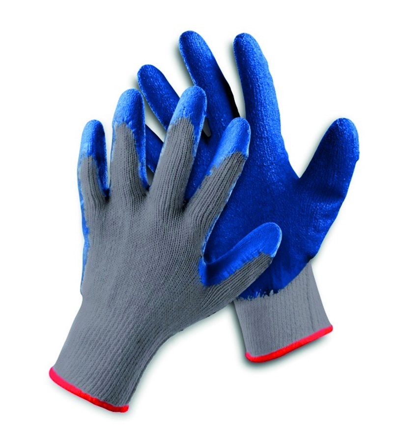 Rękawice ekon. Clinker (HS-04-002), montażowe, rozm. 10, biało-niebieskie