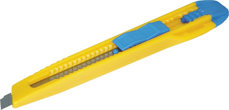 Nóż biurowy DONAU 9mm, plastikowy, z blokadą, niebiesko-żółty 
