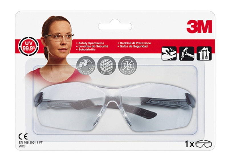 Okulary ochronne 3M Clear (2820), transparentne