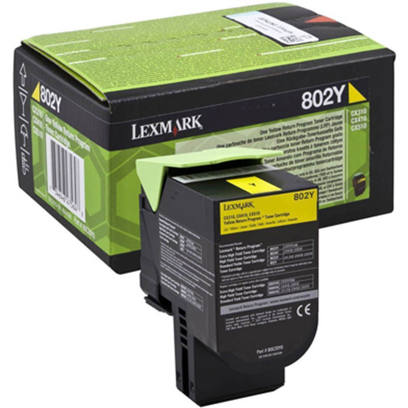 Kaseta z tonerem Lexmark 802Y do CX-310/410/510 | zwrotny | 1 000 str. | yellow 