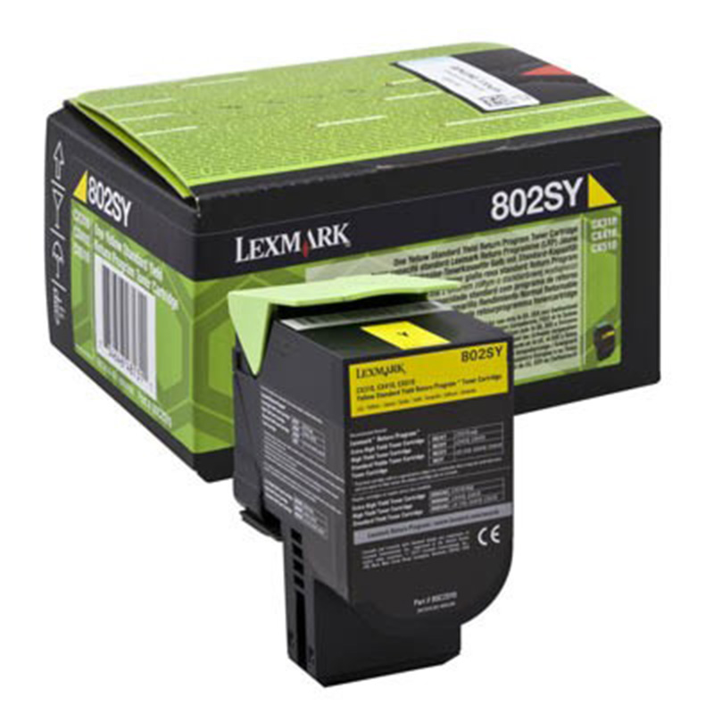 Kaseta z tonerem Lexmark 802SY do CX-310/410/510 | zwrotny | 2 000 str. | yellow