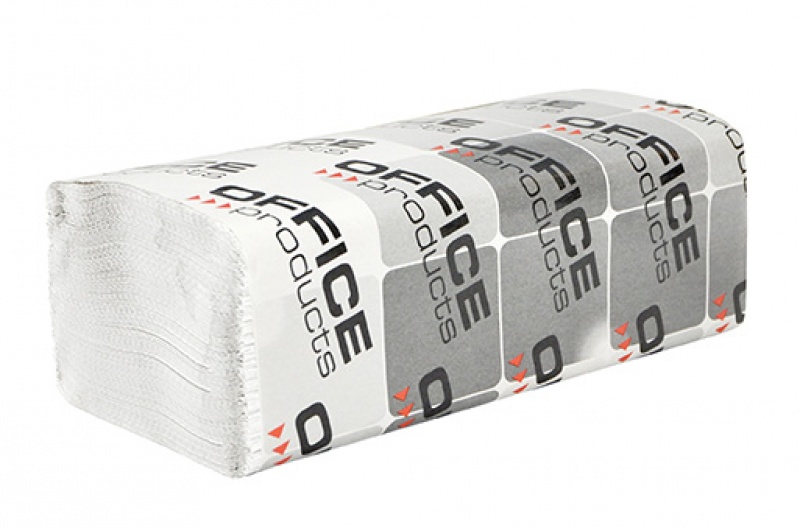 Ręczniki składane ZZ makulaturowe OFFICE PRODUCTS, 1-warstwowe, 4000 listków, 20szt., białe