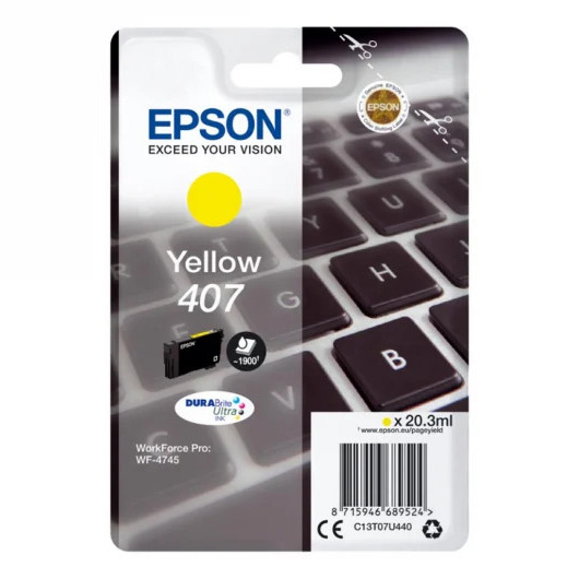 Tusz  Epson 407 do WF-4745DTWF | 20,3 ml | Yellow 