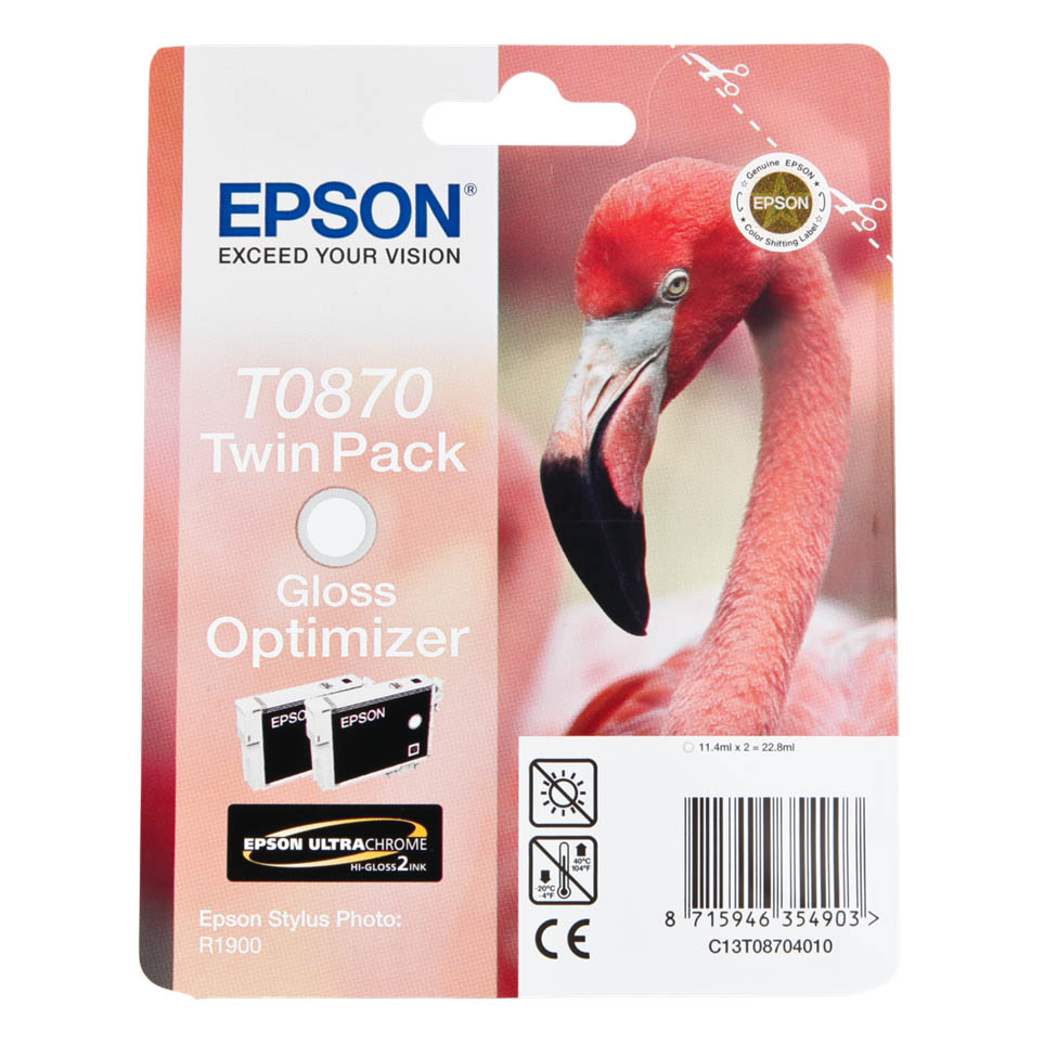 Zestaw tuszy  Epson  T0870  do Stylus  Photo R1900  | 2 x 11,4ml | black 