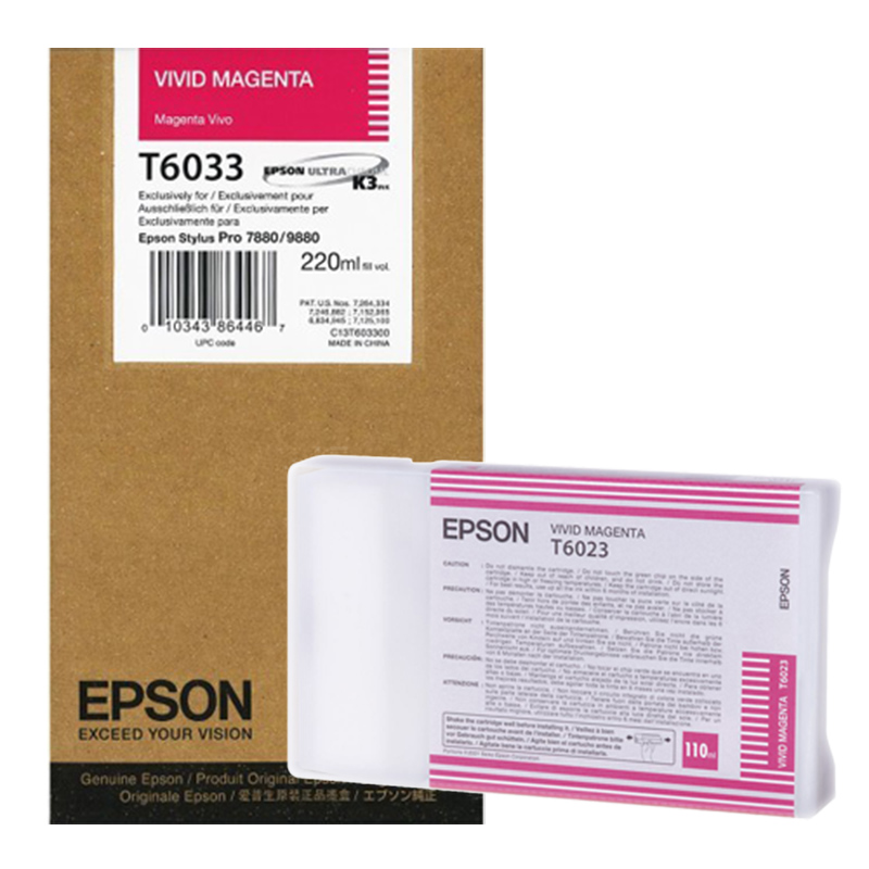 Tusz Epson  T6033   do  Stylus Pro 7800/7880/9800/9880  | 220ml | vivid magenta