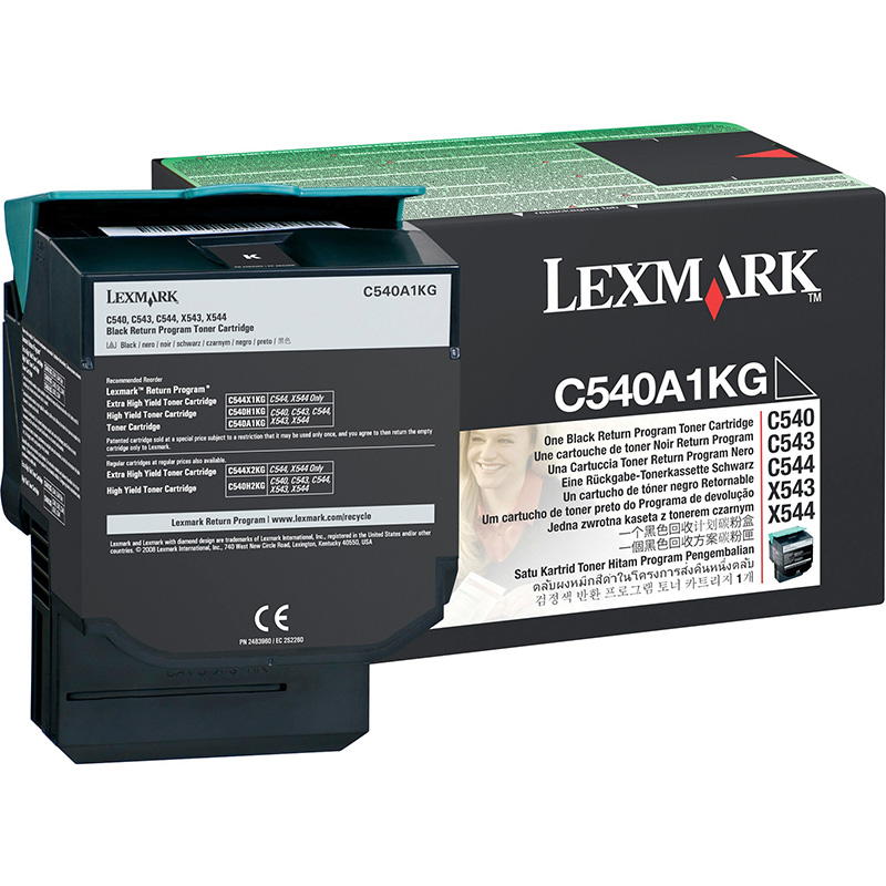 Kaseta z tonerem Lexmark do C-540/543/544/546 | zwrotny | 1 000 str. | black 