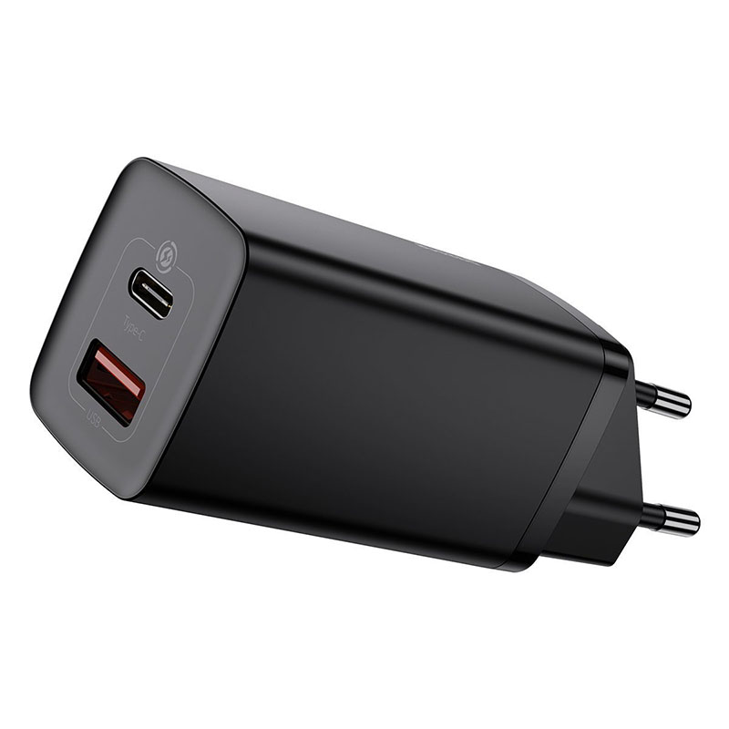 Baseus Ładowarka sieciowa GaN2 Lite | USB + USB-C | 65W | EU czarna