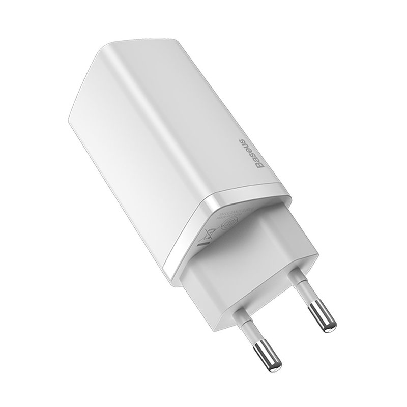 Baseus Ładowarka sieciowa GaN2 Lite | USB + USB-C | 65W | EU biała