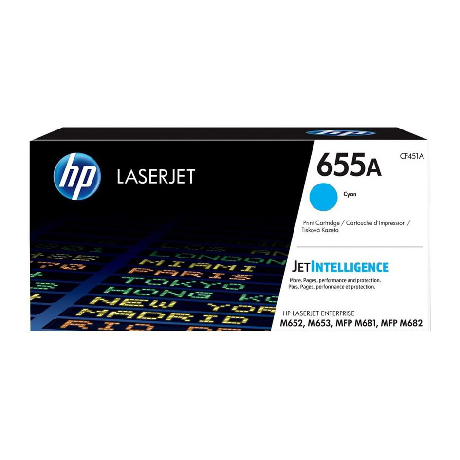 Toner HP 655A do Color LaserJet Enterprise M653/M681/M652 | 10 500 str. | Cyan 