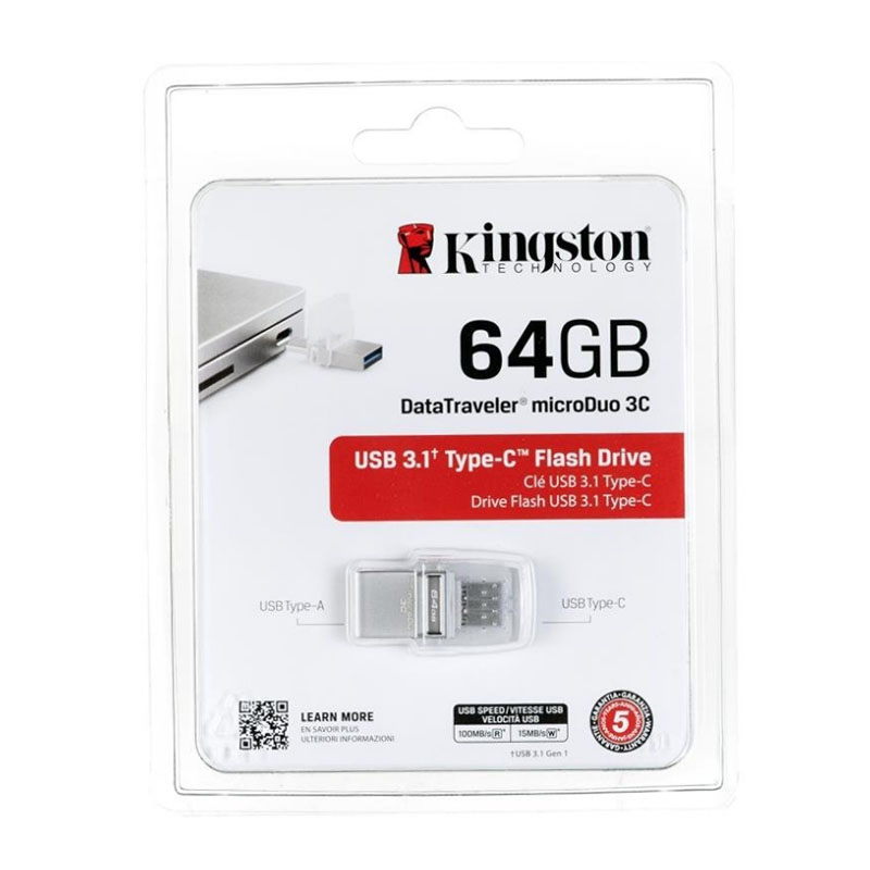 Kingston pamięć Data Traveler MicroDUO 3 64GB USB3.1 DT  Type-C