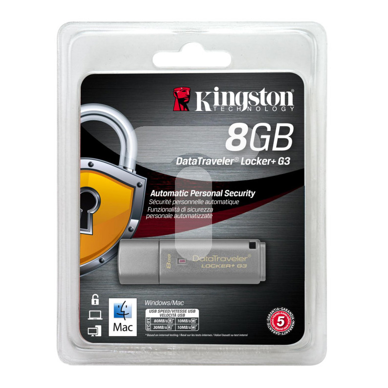 Kingston pamięćDT Locker+ G3 w | USB 3.0 | 8 GB | USBtoCloud