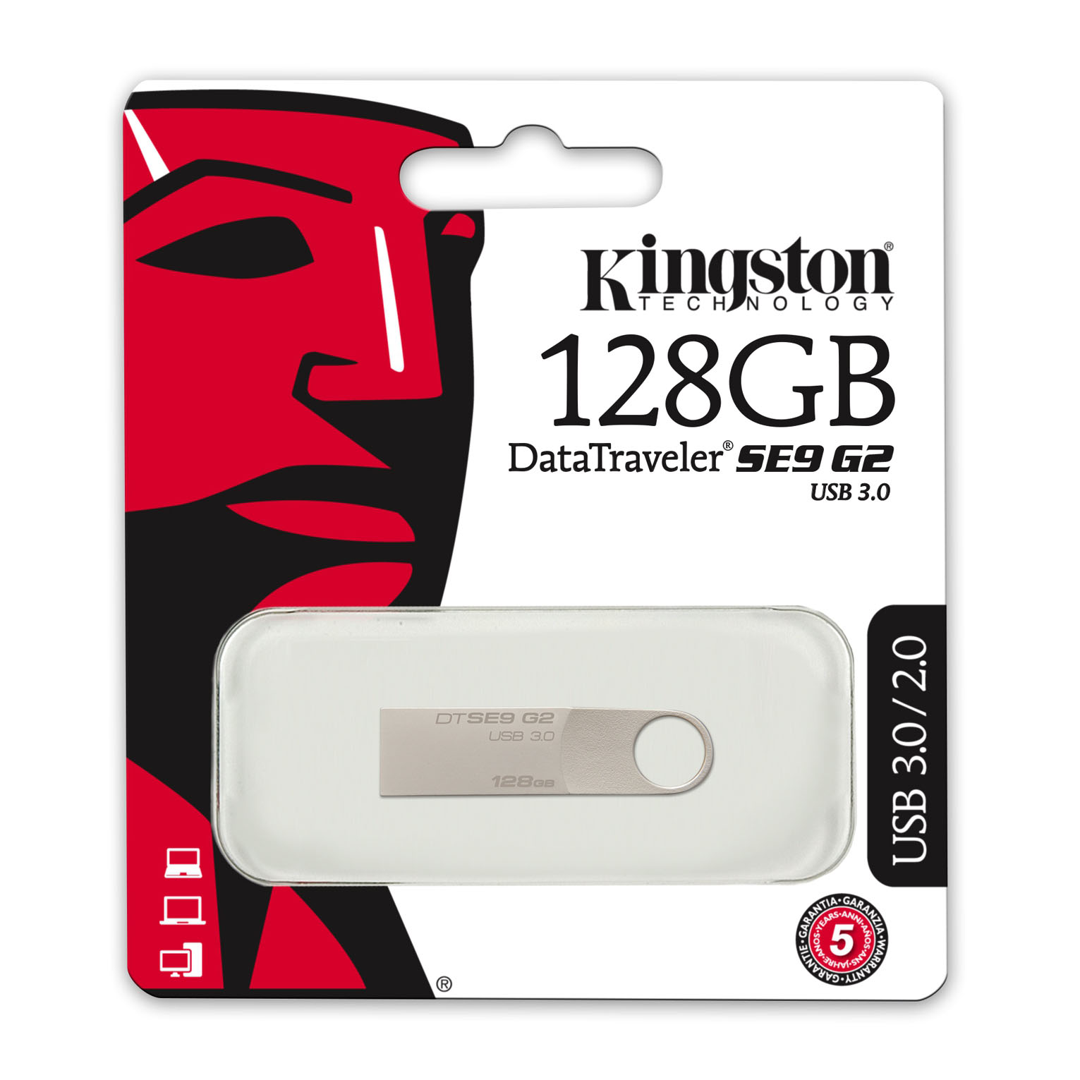 Kingston pamięć DataTraveler SE9 G2 |USB 3.0 | 128 GB| 100MB/s read 15MB/s write