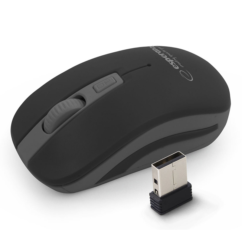 Esperanza mysz bezprzewodowa 2,4 GHZ 4D optyczna USB | URANUS | czarno/szara 