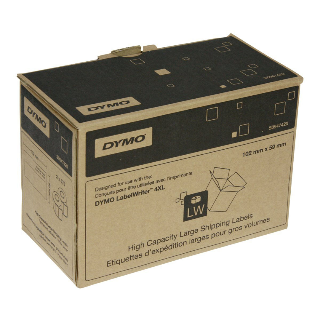 Dymo etykieta do drukarek LW4XL | Etykieta wysyłkowa | 59mm / 102mm | 2x 575szt.