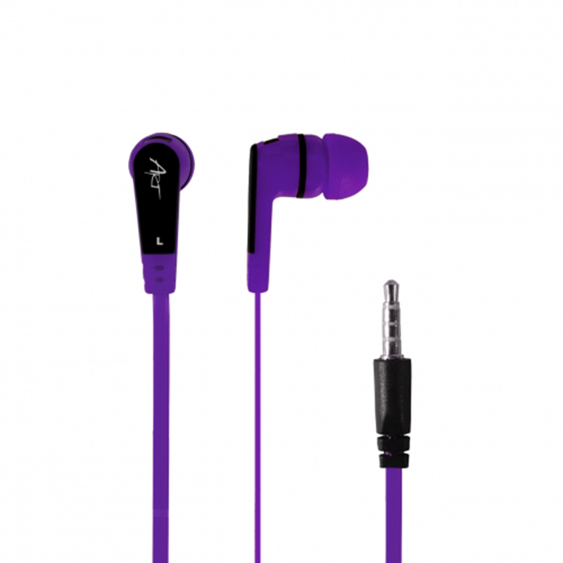 Art słuchawki douszne z mikrofonem fioletowe smartphone/mp3/tablet  S2F