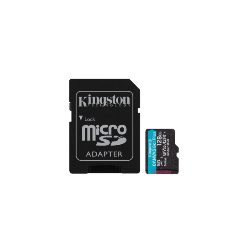 Kingston karta pamięci microSDXC Canvas Go Plus 170R U3 V30 | 128GB+Adapter