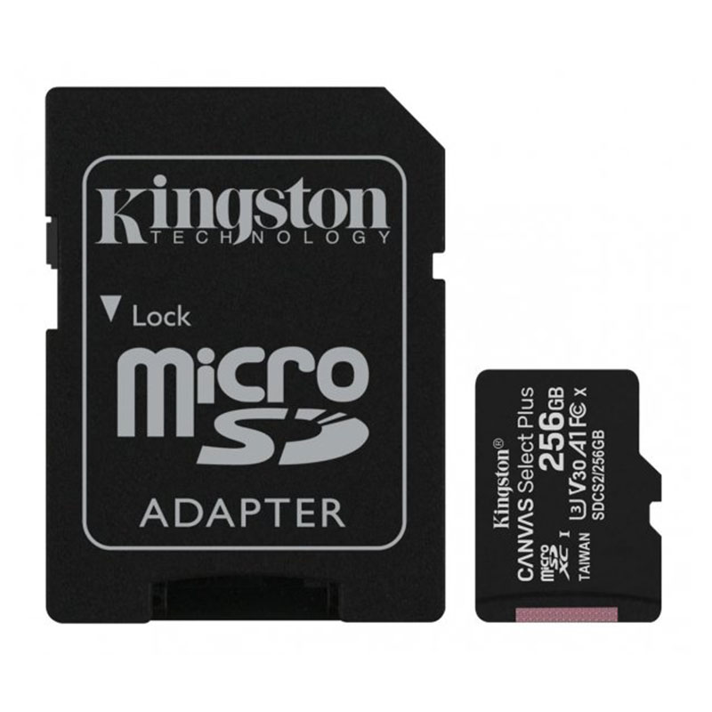 KINGSTON microSDXC Canvas Select Plus 256GB karta 100R A1 C10+ADP