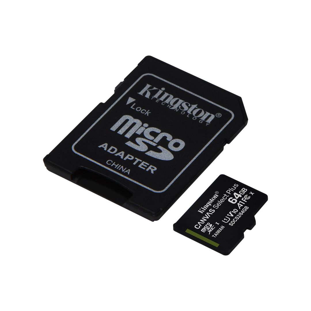 Kingston karta pamięci Micro SD Canvas Select Plus | 64GB + Adapter