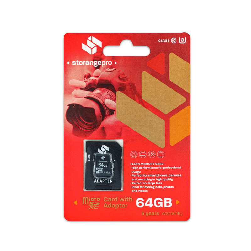 Storange Pro Karta Micro SD+Adapter | 64 GB | Class 10 | UHS-3