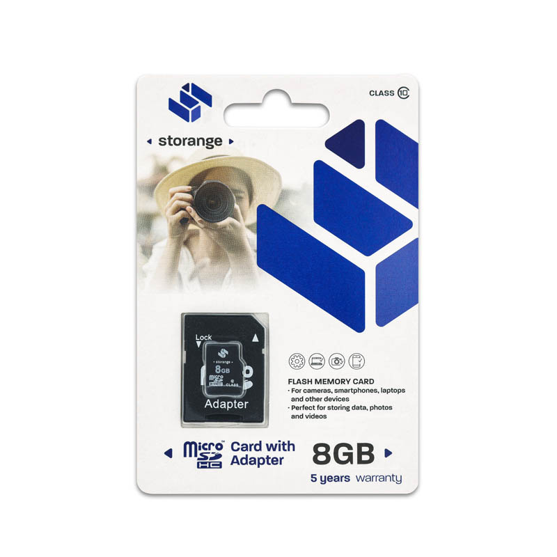 Storange Karta Micro SD+Adapter | 8 GB | Class 10