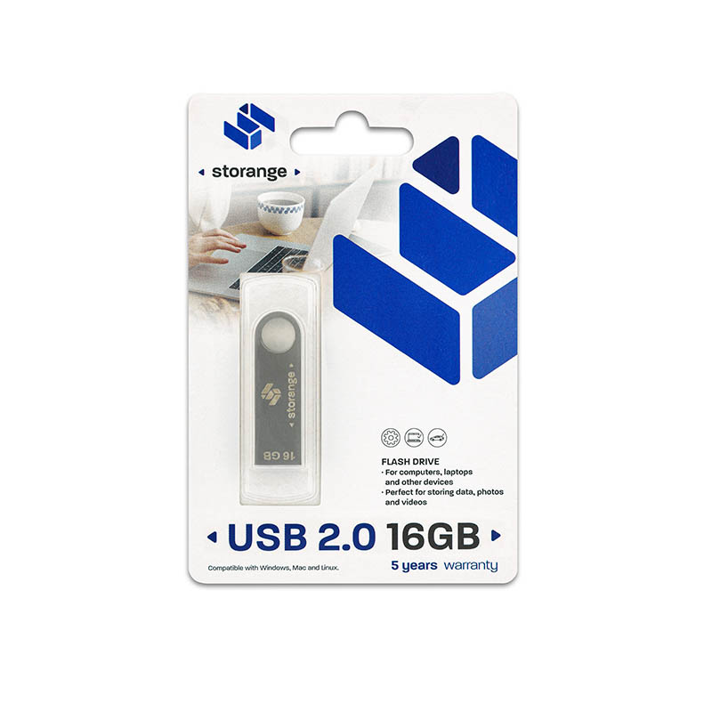 Storange pamięć 16 GB | Slim | USB 2.0 | silver