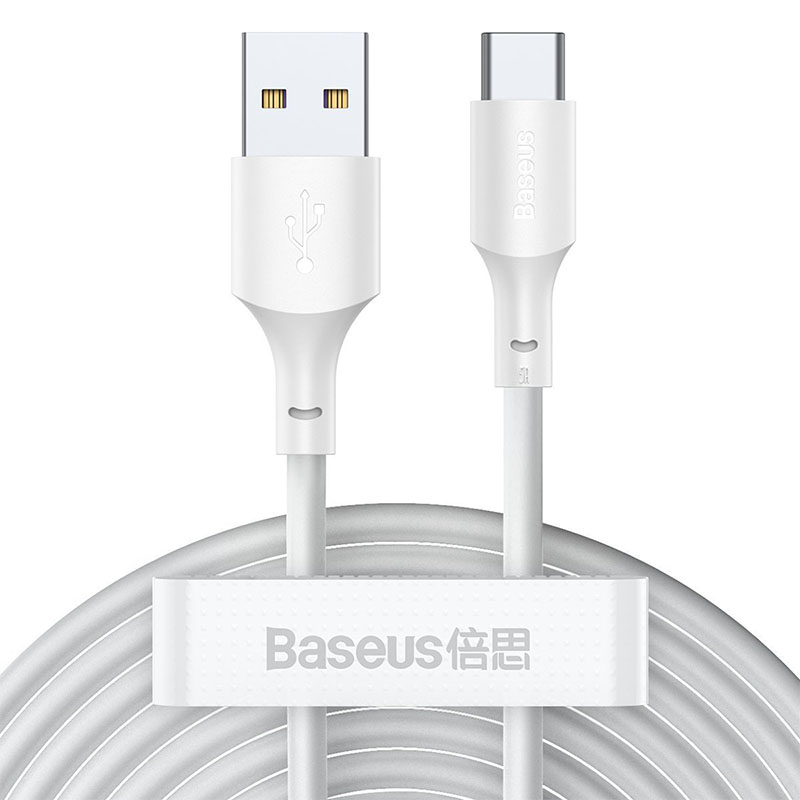 Baseus Kabel USB do USB-C Simple Wisdom, 40W 5A | 1.5m | biały | 2szt