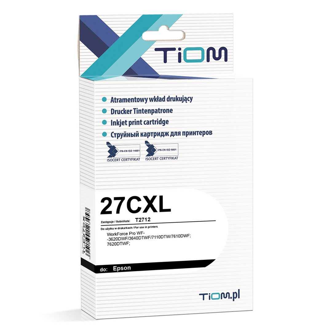 Tusz Tiom do Epson 27CXL | C13T27124012 | 1100 str. | cyan 