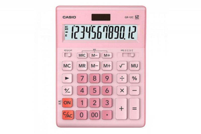 Kalkulator biurowy Casio GR-12c różowy 12-cyfrowy