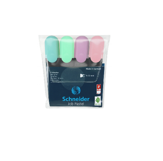 Zestaw zakreślaczy SCHNEIDER Job Pastel 4 szt. mix kolorów